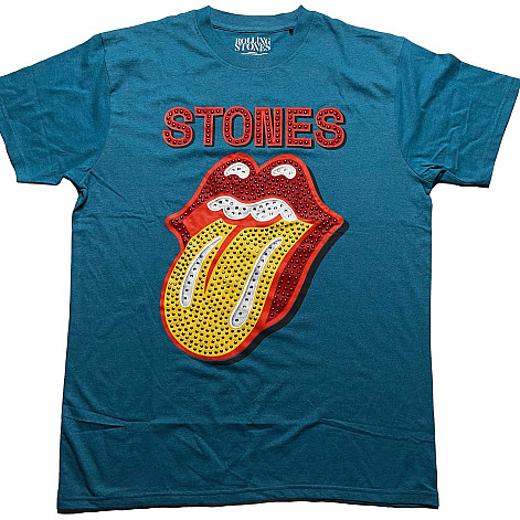 Rolling Stones t-shirt, Dia Tongue Diamante Teal Blue, men´s