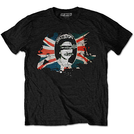 Sex Pistols t-shirt, God Save The Queen Flag Black, men´s