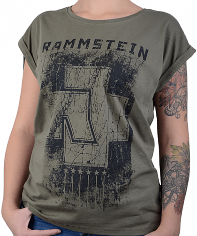 Rammstein t-shirt, Sechs Herzen BP Olive, ladies