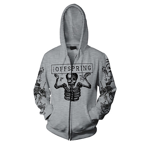 The Offspring mikina, Skeletons Grey Zip, men´s