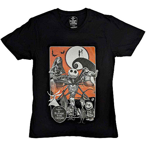 The Nightmare Before Christmas t-shirt, Orange Moon Embellished Black, men´s