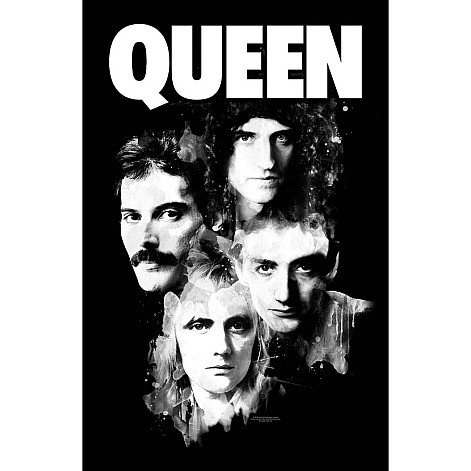 Queen textile banner 70cm x 106cm, Faces