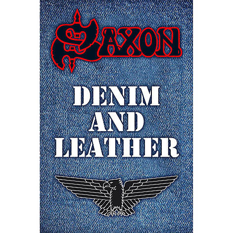 Saxon textile banner 70 cm x 106 cm, Denim & Leather