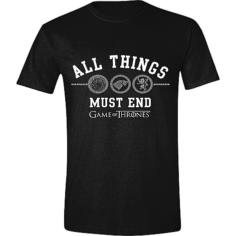 Hra o trůny t-shirt, All Things Must End, men´s