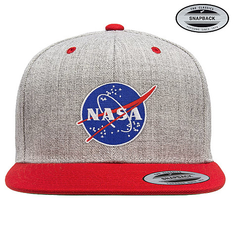 NASA snapback, NASA Insignia Premium Snapback Heather Grey Red Onesize, unisex