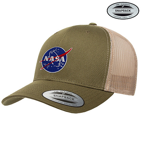 NASA snapback, NASA Insignia Premium Trucker Olive Khaki Onesize, unisex