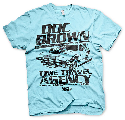 Back to the Future t-shirt, Doc Brown Time Travel Agency Blue, men´s