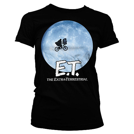 E.T. Mimozemšťan t-shirt, Bike In The Moon Girly Black, ladies