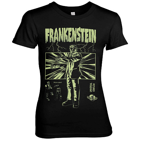 Frankenstein t-shirt, Retro Girly Black, ladies