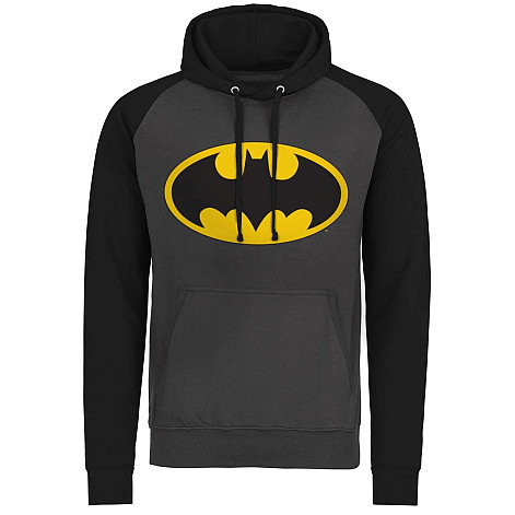 Batman mikina, Batman Signal Logo Baseball DarkGreyBlack, men´s