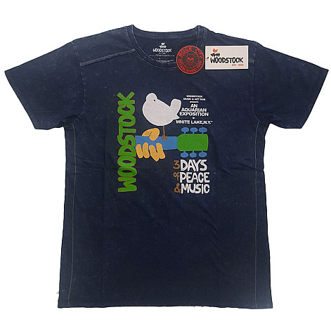 Woodstock t-shirt, Poster Snow Washed Blue, men´s