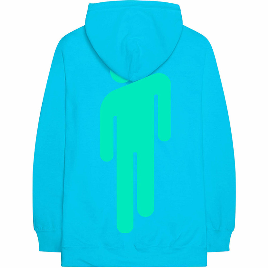 Billie Eilish Mikina Racer Logo And Blohsh Neon Blue Unisex Musicwear