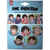 One Direction button badges – 5 pieces průměr 30 mm, Phase 2 Blue