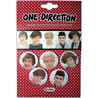 One Direction button badges – 5 pieces průměr 30 mm, Phase 3 Red