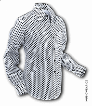 Pete Chenaski shirt, White & Black Dots, men´s