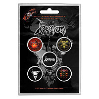 Venom button badges – 5 pieces průměr 25 mm, Black Metal