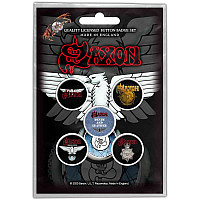 Saxon button badges – 5 pieces průměr 25 mm, Wheels Of Steel