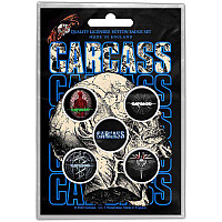 Carcass button badges – 5 pieces průměr 25 mm, Necro Head