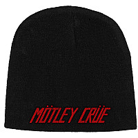 Motley Crue winter beanie cap, Red Logo on Black, unisex