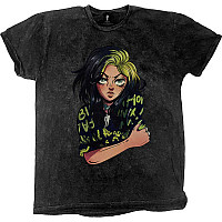 Billie Eilish t-shirt, Anime Billie Dip Dye Black, men´s