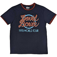 David Bowie t-shirt, 1978 World Tour Ringer Navy Blue, men´s