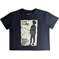 The Cure crop t-shirt, Boys Don't Cry B&W Navy Blue, ladies