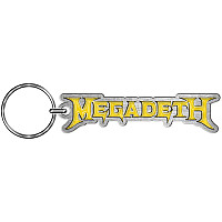 Megadeth keychain 55x14 mm, Yellow Logo Enamel In-Fill
