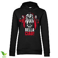 La Casa De Papel mikina, Bella Ciao! Hoodie Organic Girly Black, ladies