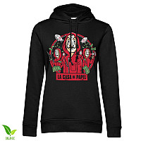 La Casa De Papel mikina, Kawaii Hoodie Organic Girly Black, ladies