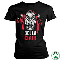 La Casa De Papel t-shirt, Bella Ciao! Organic Cotton Girly Black, ladies