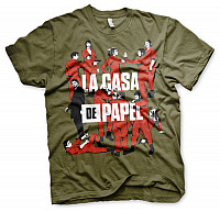 La Casa De Papel t-shirt, La Pandilla Khaki Green, men´s