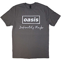 Oasis t-shirt, Definitely Maybe Distressed Text Logo Charcoal Grey, men´s