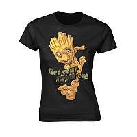 Strážci Galaxie t-shirt, Groot Dance Black, ladies