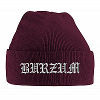 Burzum winter beanie cap, Logo Grey/Maroon, unisex