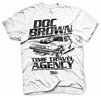 Back to the Future t-shirt, Doc Brown Time Travel Agency White, men´s