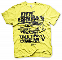 Back to the Future t-shirt, Doc Brown Time Travel Agency Yellow, men´s