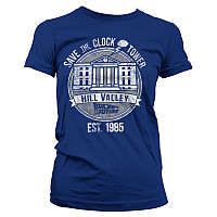 Back to the Future t-shirt, Save The Clock Tower Blue Girly, ladies