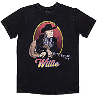 Willie Nelson t-shirt, Lasso Portrait Stone Wash Black, men´s