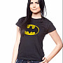 Batman t-shirt, Distressed Logo Black, ladies