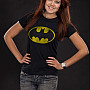 Batman t-shirt, Distressed Logo Black, ladies