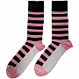 BlackPink ponožky, Stripes & Logo Pink, unisex - velikost 7 až 11