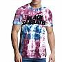 Black Sabbath t-shirt, Wavy Logo Dye Wash Eco Blue & Red, men´s