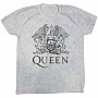 Queen t-shirt, Crest Dip Dye Wash White, men´s