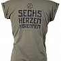 Rammstein t-shirt, Sechs Herzen BP Olive, ladies